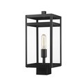 Z-Lite Nuri 1 Light Outdoor Post Mount Fixture, Black & Clear 596PHMS-BK